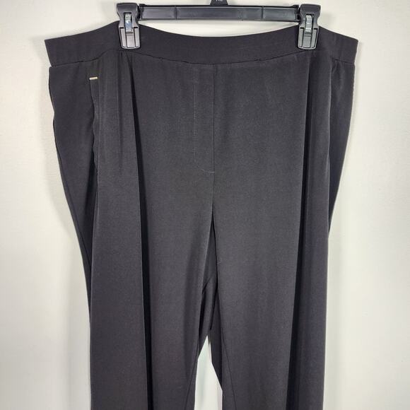 Susan Graver Womens Regular Liquid Knit Straight Leg Pants Size 1X Black Pull On - Picture 4 of 10